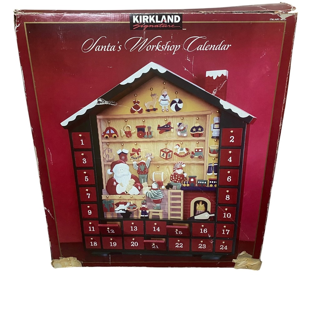 Kirkland Santa Workshop Wooden Christmas Advent Calendar 24 Drawers 56131